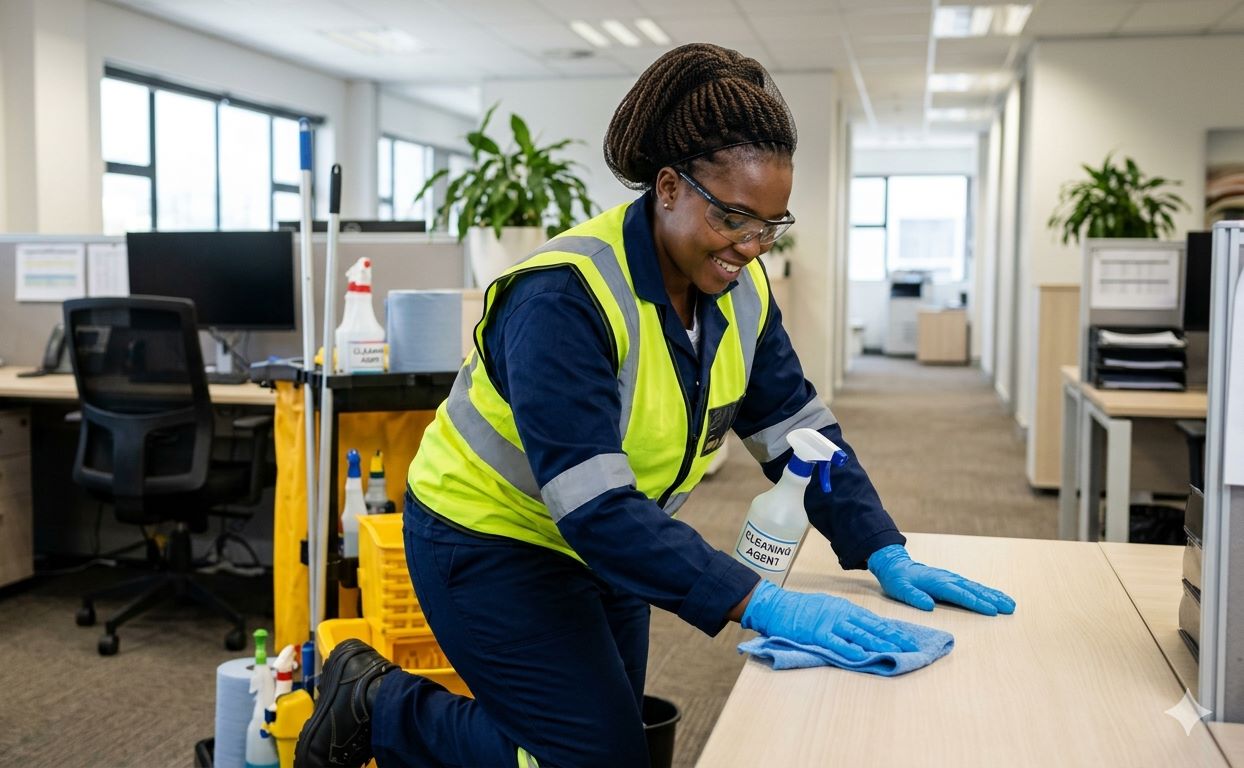 Professional office cleaning services in Nairobi by Noma Care Limited Office cleaners sanitizing corporate offices in Nairobi Commercial cleaning services Nairobi Kenya Janitorial services team cleaning office spaces Workplace cleaning services in Nairobi Professional cleaners disinfecting office desks Office sanitation services Nairobi Kenya Corporate office cleaning by Noma Care Limited Affordable office cleaning services Nairobi Commercial cleaners maintaining clean office premises Cleaning company Nairobi professional staff at work Office maintenance and cleaning services Kenya Business premises cleaning services in Nairobi Professional workplace hygiene solutions Kenya Modern office cleaning services by Noma Care Limited